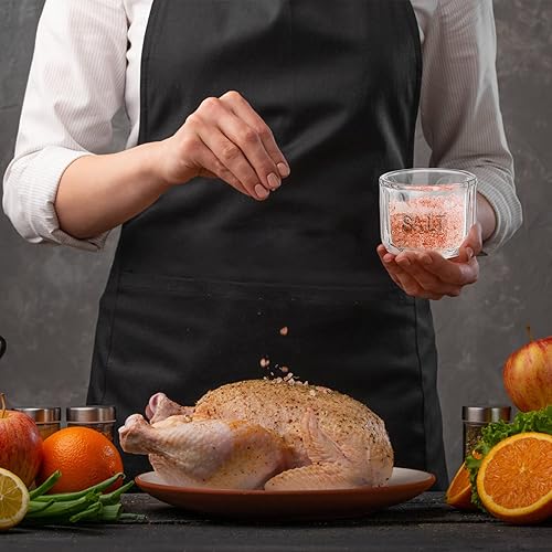 Miniatura 6 de Nicunom Paquete de 2 saleros de cristal transparente con tapa, contenedor de almacenamiento de sal, estilo retro, decoración de cocina, regalo de