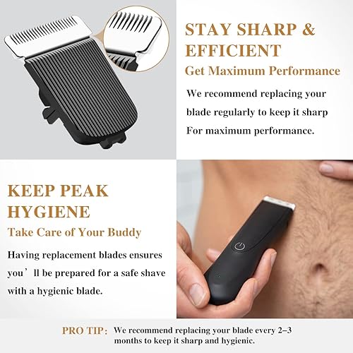 Miniatura 3 de Paquete de 2 cuchillas de repuesto para cortadora de césped Manscaped The Lawn Mower Electric Groin, cuchillas de repuesto higiénicas compatibles