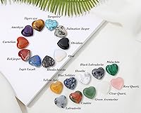 Vista 6 de YATOJUZI 20 piezas de cristales de cristal natural y piedras curativas, piedras preciosas de corazón, piedras preciosas de bolsillo de chakras