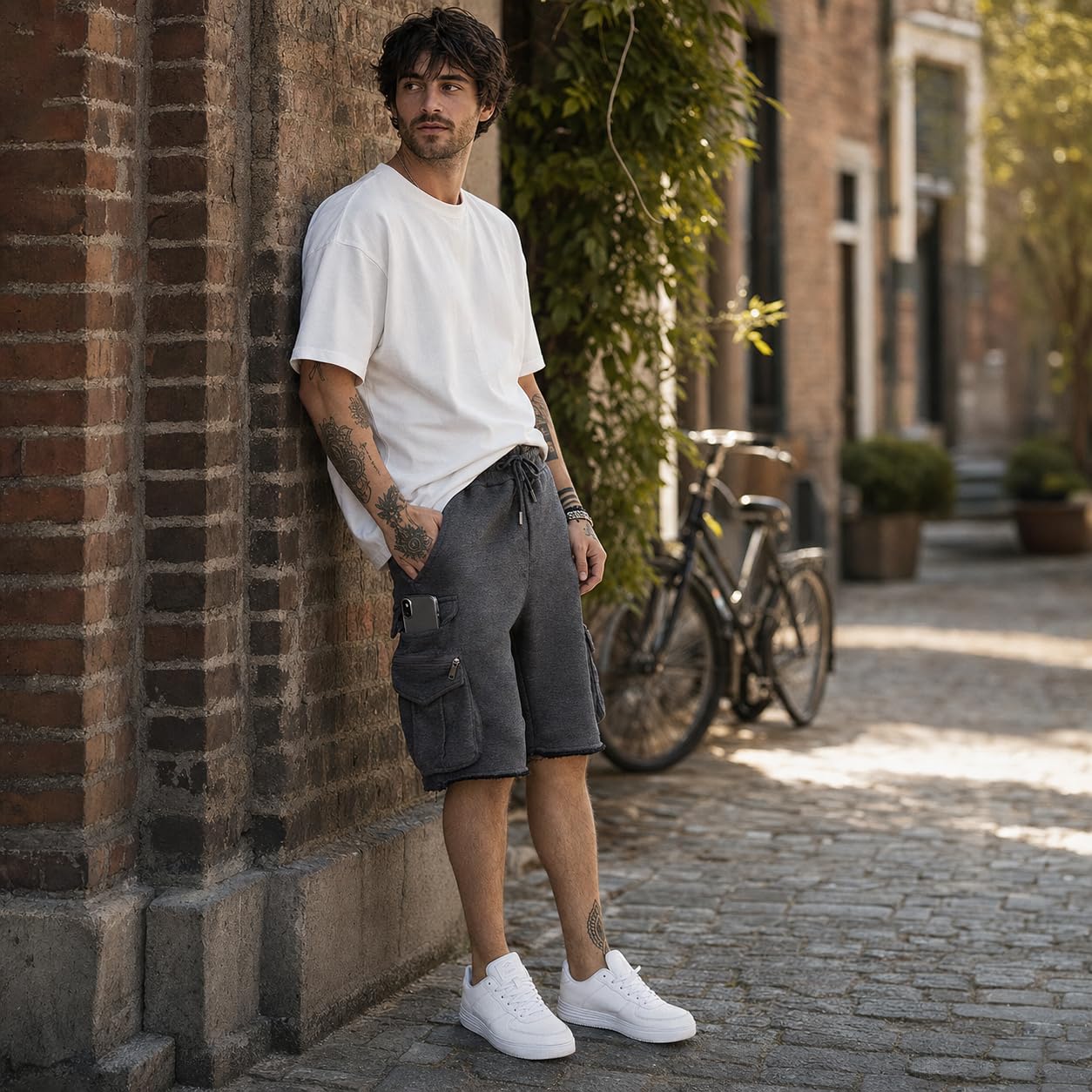 Redbridge, pantaloncini cargo da uomo sportivi, premium