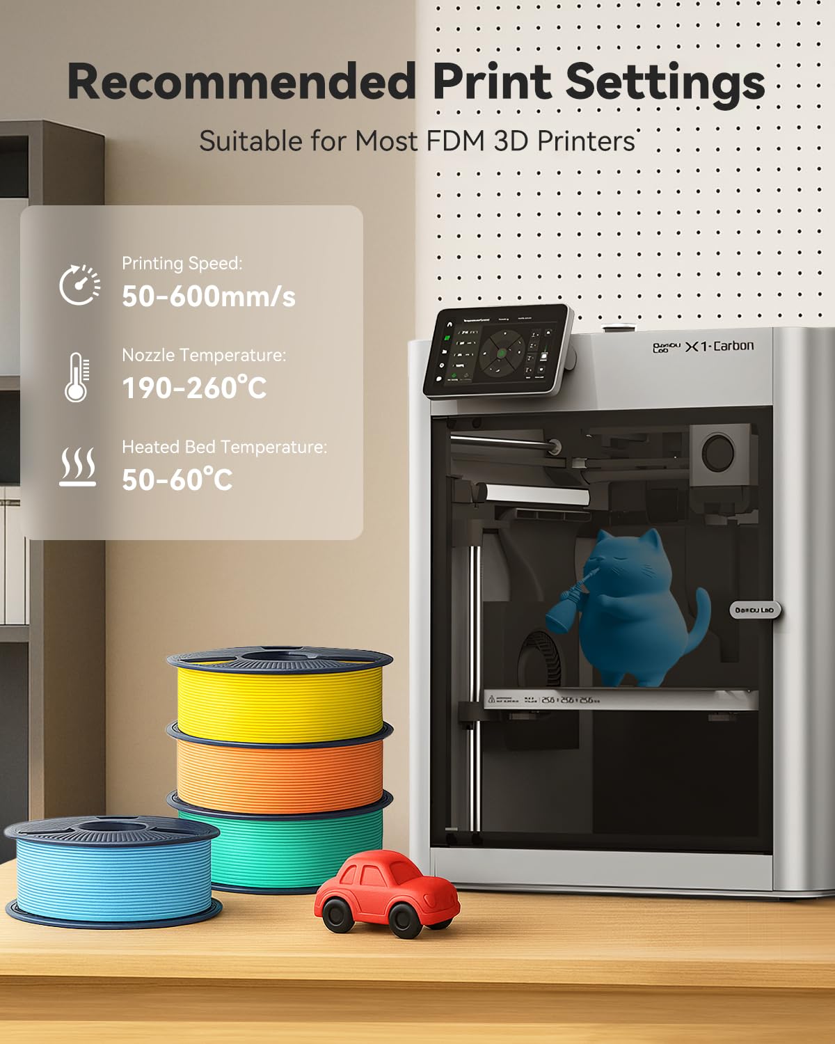 SUNLU Filamento in PLA opaco ad alta velocità 4 kg, fino a 600 mm/s veloce per stampante 3D, filamento liscio PLA opaco adatto alla maggior parte delle stampanti 3D FDM, bobina riutilizzabile da 1 kg