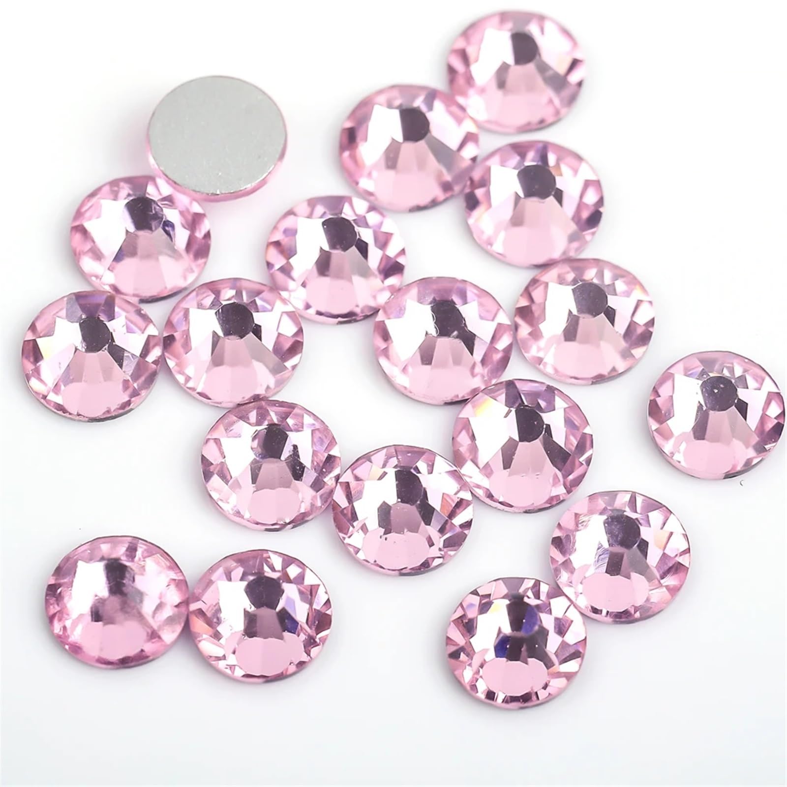 Strass per nail art SS3-SS30, colore rosso scuro chiaro, per nail art (oro rosa arcobaleno, SS16, 1440 pezzi) rosa chiaro, SS34, 288 pezzi
