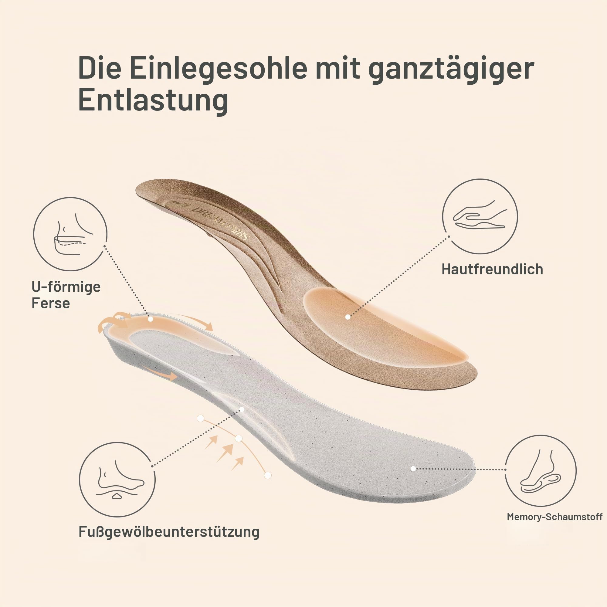 DREAM PAIRS Damen Flats mit gepolsterter Schaumsohle & runder Spitze, rutschfeste TPR-Sohle