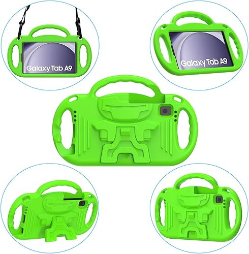 Miniatura 5 de AVAWO Funda infantil para Samsung Galaxy Tab A7 Lite de 8.7 pulgadas 2021, soporte ligero a prueba de golpes con correa, material protector de goma