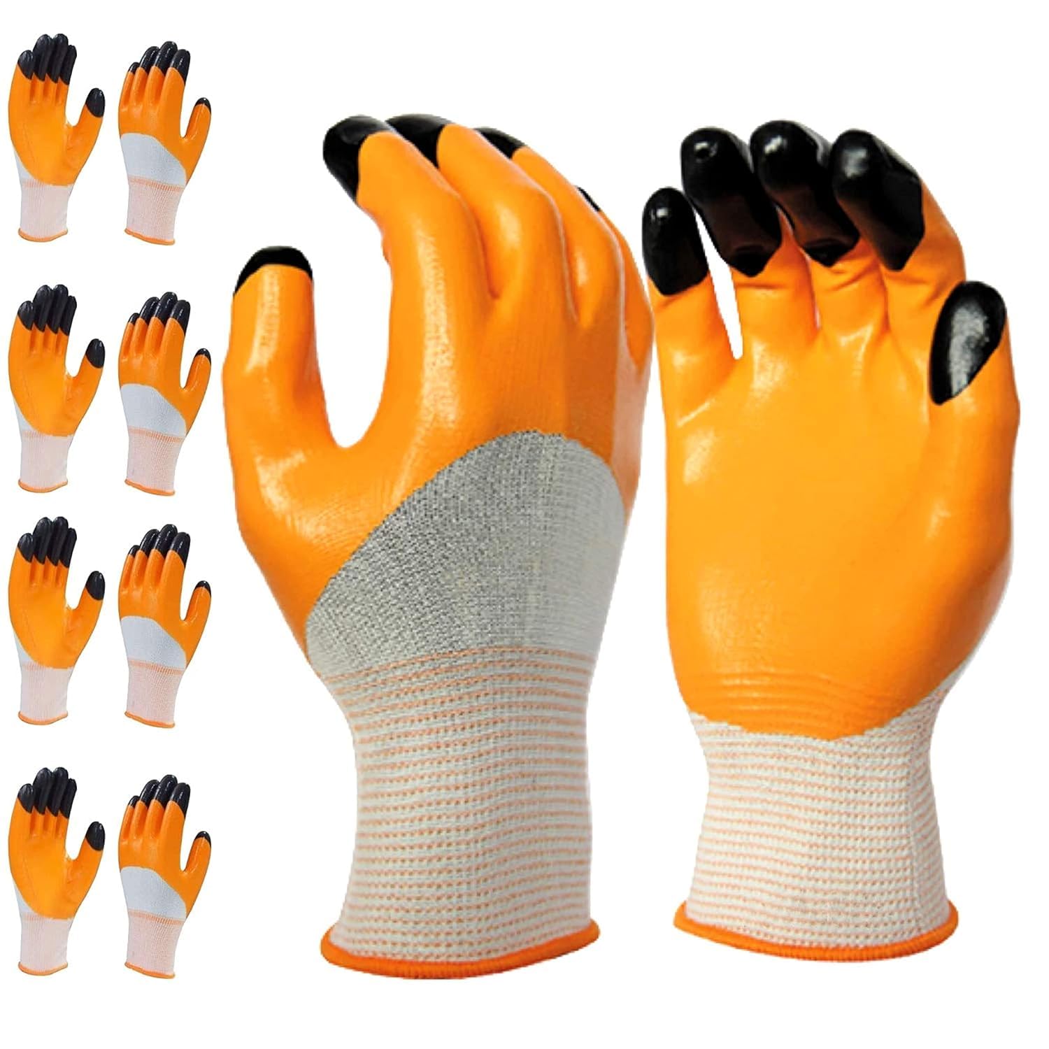 Safety Gloves for Men Industrial | Heat Resistant | Nitrile Gloves | Safety Hand Gloves For Men & Women | Hand Gloves for Gardening Work | Cut Resistant Gloves (Pack of 10)