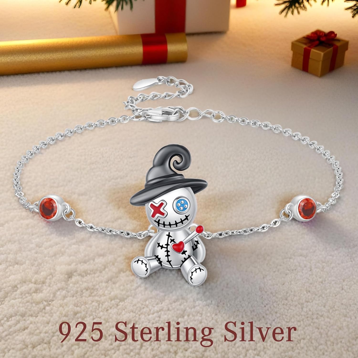 Voodoo Doll Bracelet 925 Sterling Silver Gothic Adjustable Bracelet Voodoo Doll Jewelry for Her Women Halloween Christmas Anniversary Birthday - Image 6