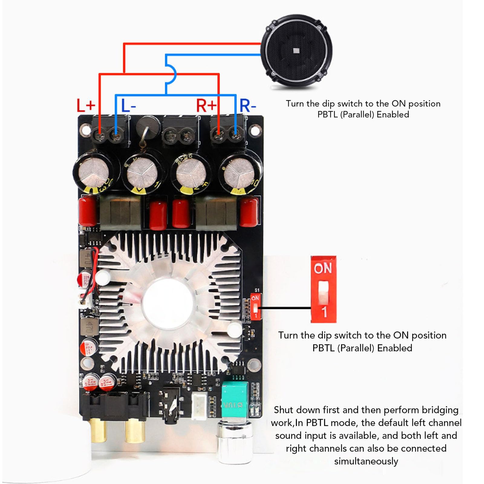 Carte Amplificateur Numérique TPA3251 BT 220W x 2 HiFi Stéréo 12-36V DC pour Audio Home Cinéma