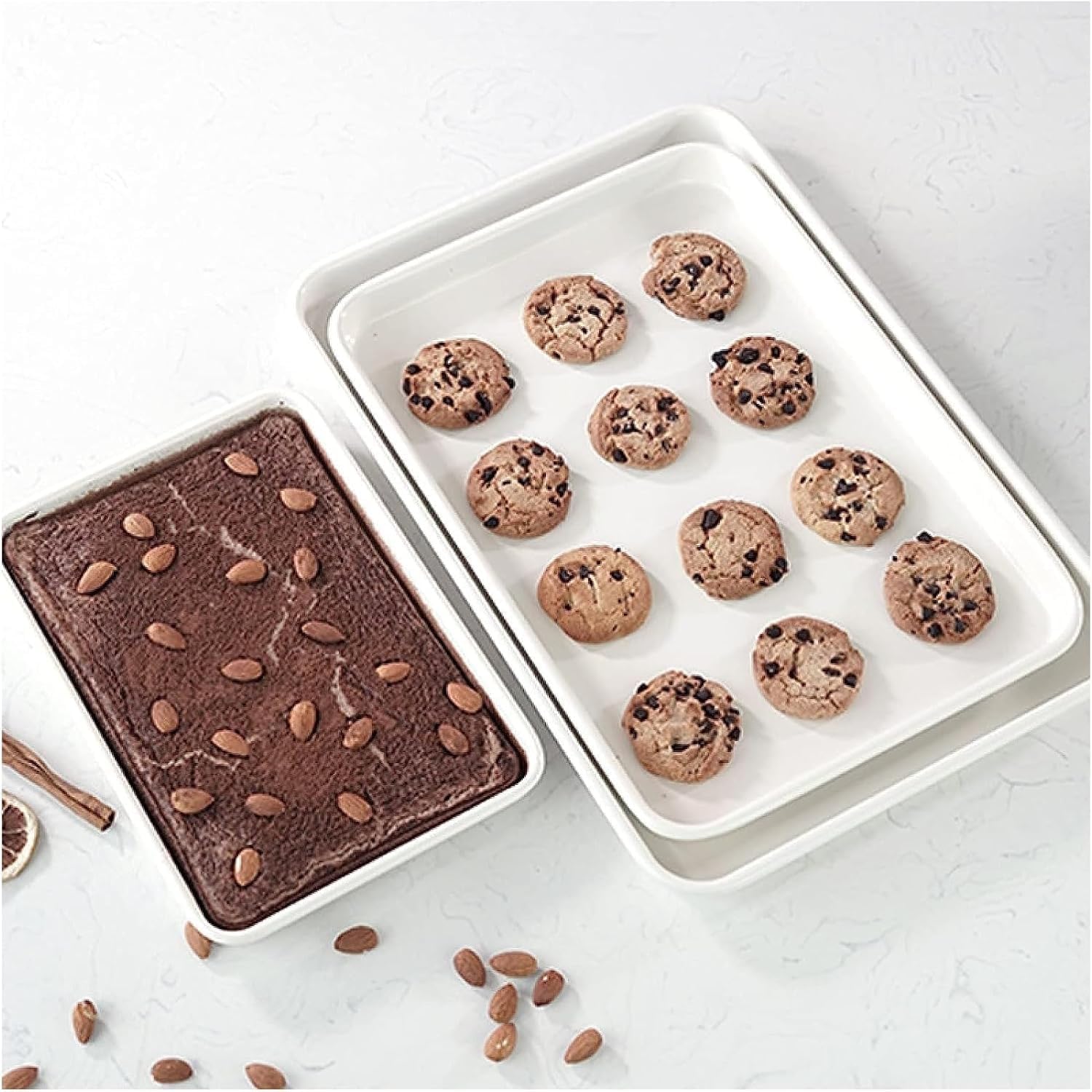 Versatile Nonstick Coating Even Heat Distribution Carbon Steel Cookie Sheet Pan Toaster Oven Baking Pans Baking Tray Rimmed Baking Pan Pack of 3