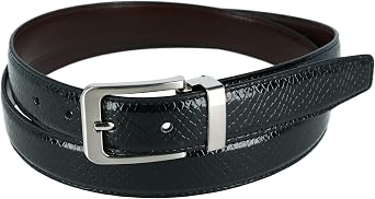 CTM Lizard Print 1 1/8 Inch Reversible Dress Belt