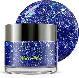 SNS Nail Dip Powder, Gelous Color Dipping Powder - Fairy Blue Wren (Purple/Violet, Navy, Glitter) - Long-Lasting Dip Nail Color Lasts up to 14 days - Low-Odor & No UV Lamp Required - 1 Oz