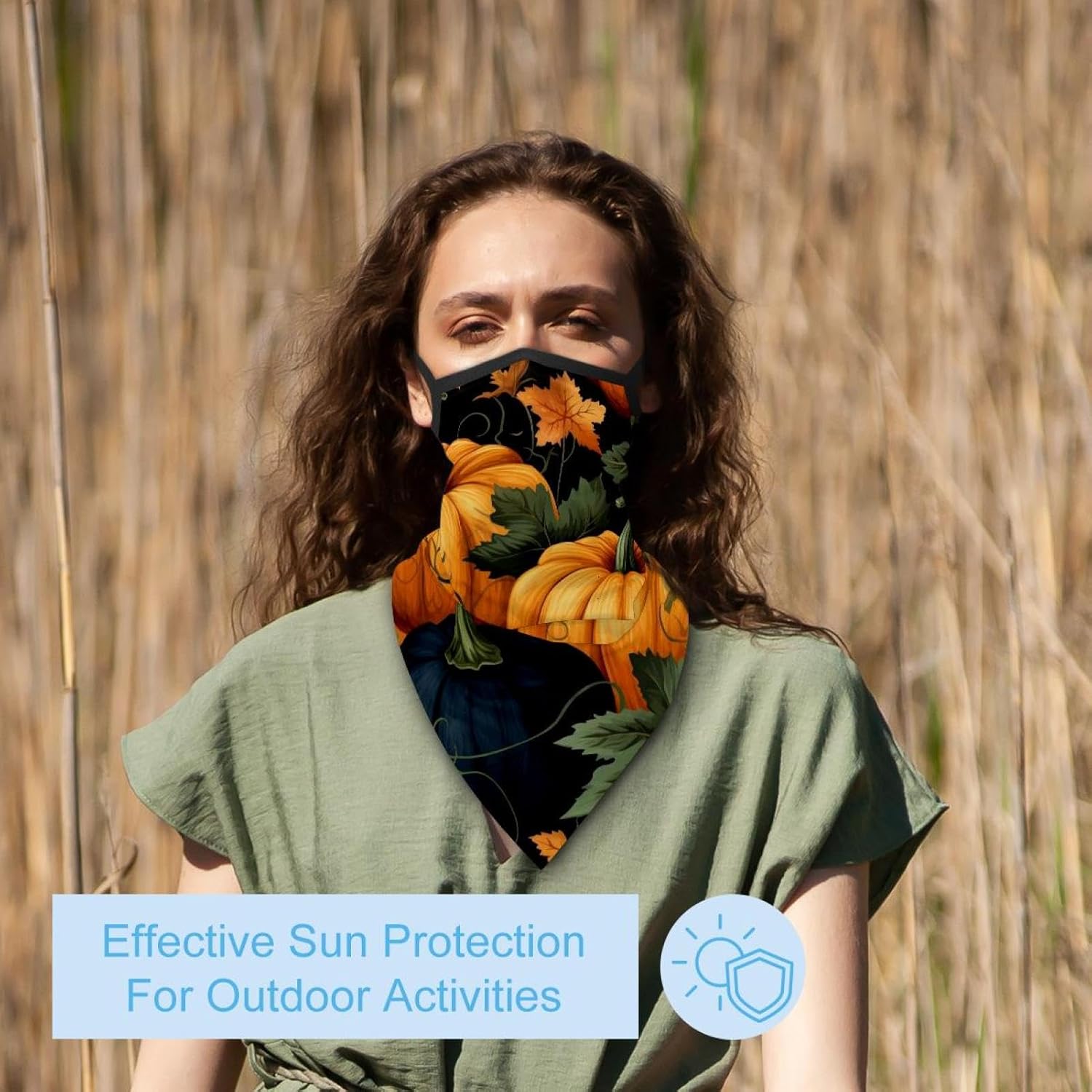 4 Pieces Thanksgiving Pumpkin UV Protector Scarf, Summer Cooling Neck Gaiter for Men/Women