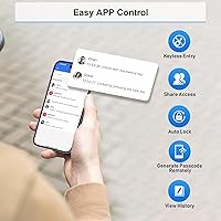 Vista 3 de Cerradura de puerta de entrada inteligente sin llave con perilla, cerradura de puerta con teclado con asa, cerraduras inteligentes para puerta