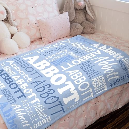 Miniatura 40 de Mantas de monograma personalizadas con nombres, manta personalizada para bebés niñas, manta de envolver con inicial, regalos personalizados