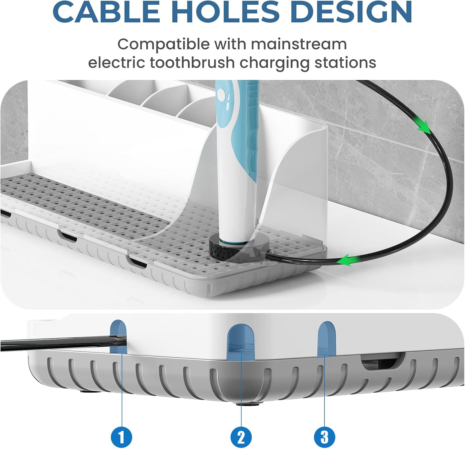 Bathroom Counter Organizer, Bathroom Toothbrush Holders Set, Bathroom Organizers and Storage