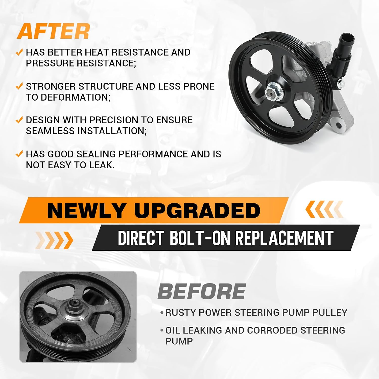 PTNHZ 21-5494 Power Steering Pump w/Pulley Compatible With Honda Crosstour/Accord/Accord Crosstour/Pilot V6 3.5L 08-12 56110R70A11 56110RN0A01