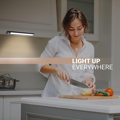 Miniatura 7 de Compuaddict - Luces LED para debajo del gabinete, recargable debajo del gabinete, iluminación para cocina, dormitorio, escalera, sensor de