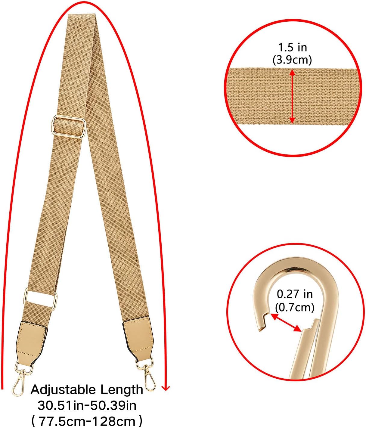 Wide Shoulder Purse Strap Replacement Adjustable Belt Canvas Bag Crossbody Handbag - Image 5