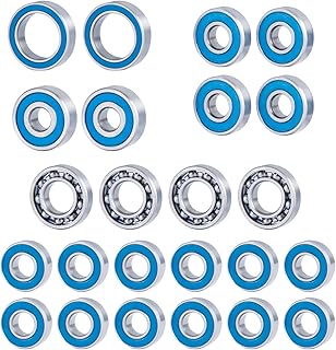 BRKRC 24Pcs Metal Wheel Hubs Axle Sealed & Ball Bearing Kit for Axial Capra Currie F9 1/10 RC Crawler Car Truck Model Parts