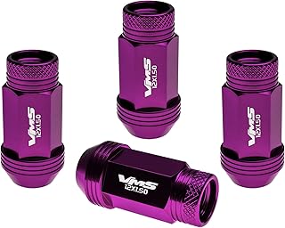 VMS RACING 12x1.5 20PC Piece Purple Anodized 44mm Long Open End Lightweight Aluminum Racing Lug Nuts Compatible with Chevy Chevrolet Corvette with 5 Lug Wheel Pattern (Pack of 20)