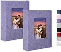 Vista 49 de Álbum de fotos de 8 x 10 pulgadas, paquete de 2 libros de fotos de lino, álbum de 26 páginas con capacidad para 52 fotos, carpeta de presentación