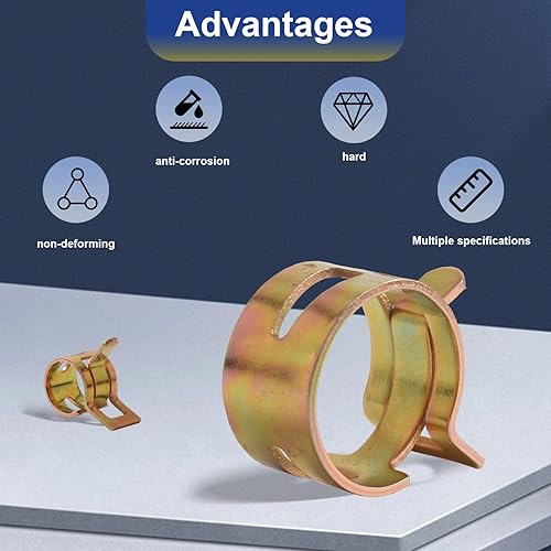 Miniatura 4 de Juego de 165 abrazaderas elásticas de banda de resorte, abrazadera de clip de resorte para tubo de escape para tubería de gasolina diésel, tubería