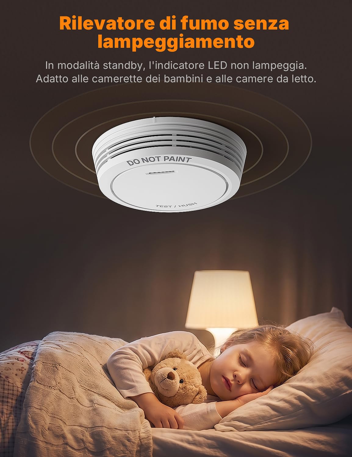 RUNIDUR Rilevatore di Fumo,Batteria da 10 Anni,Supporto Magnetico,3 Pezzo | Allarme Antincendio Senza Led Lampeggiante e Senza Foratura, Certificato Secondo la Norma EN 14604