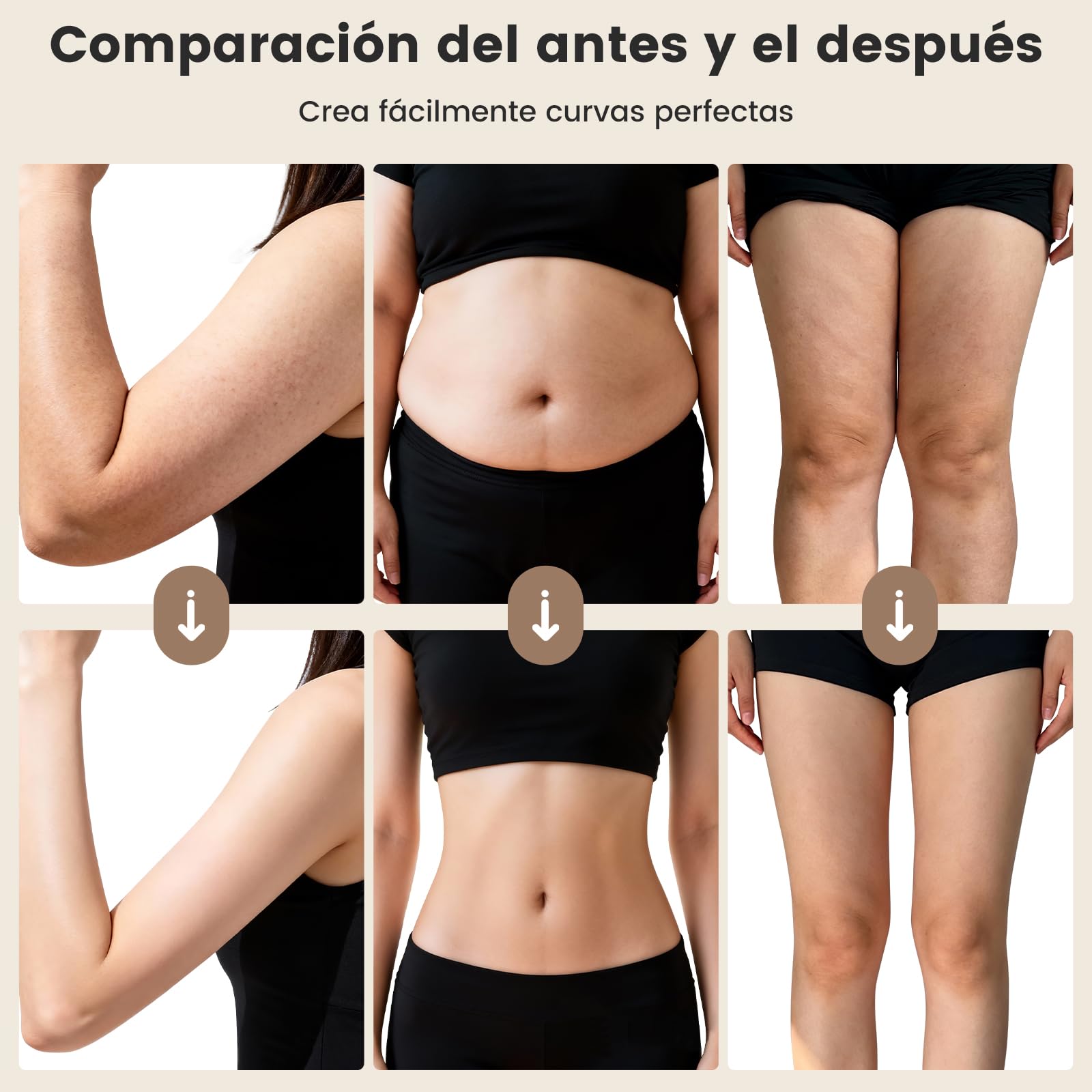 Masajeador Anticelulitico Reductor Eléctrico, Masajeador Lipedema Corporal con 5 Cabezales Intercambiables y 1 Funda de Tela, 6 Niveles de Intensidad y 3 Modos, para Brazos, Abdomen y Piernas