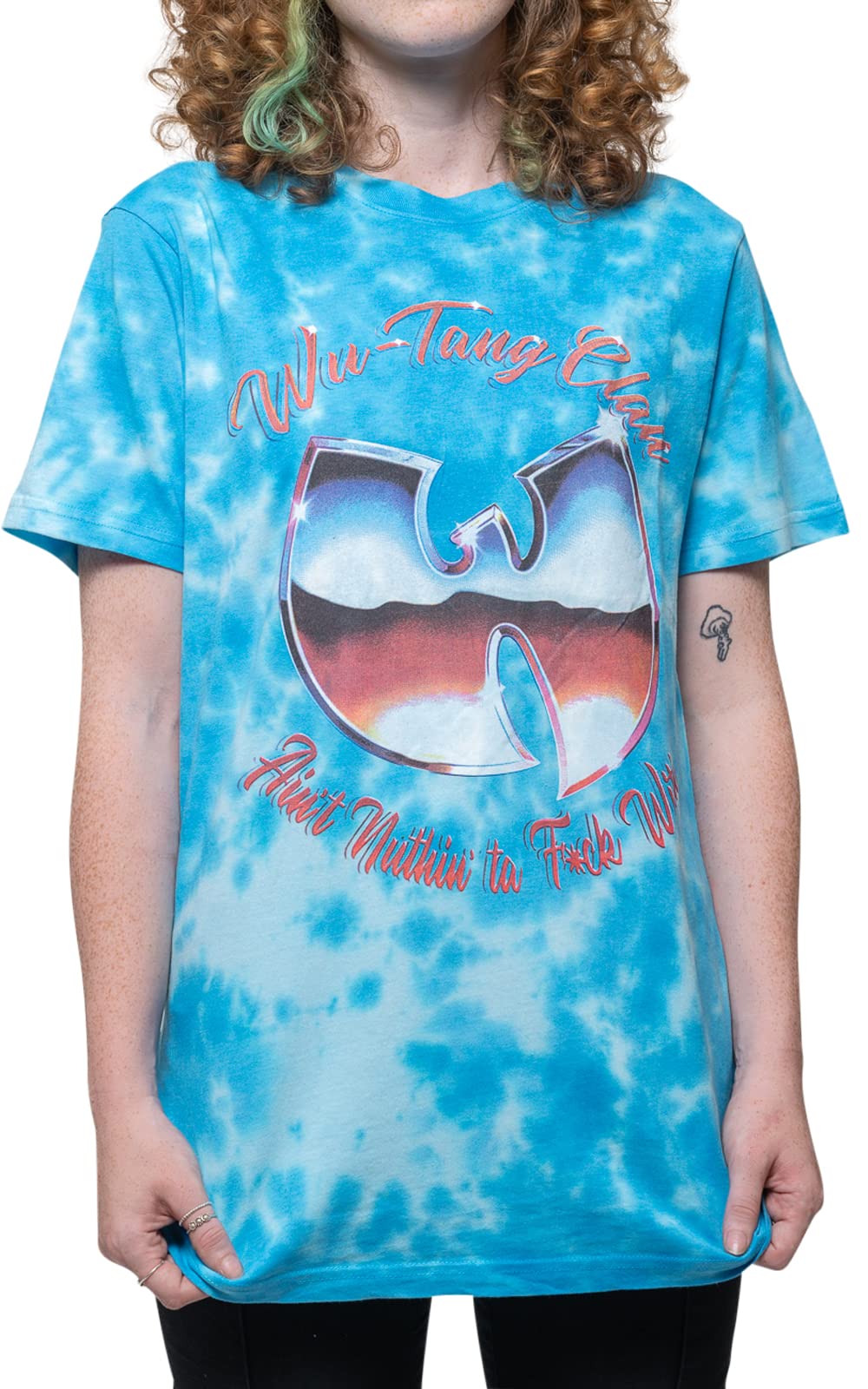 Wu-Tang Clan T Shirt Antfw Logo Nouveau Officiel Unisex Dip Dye Bleu