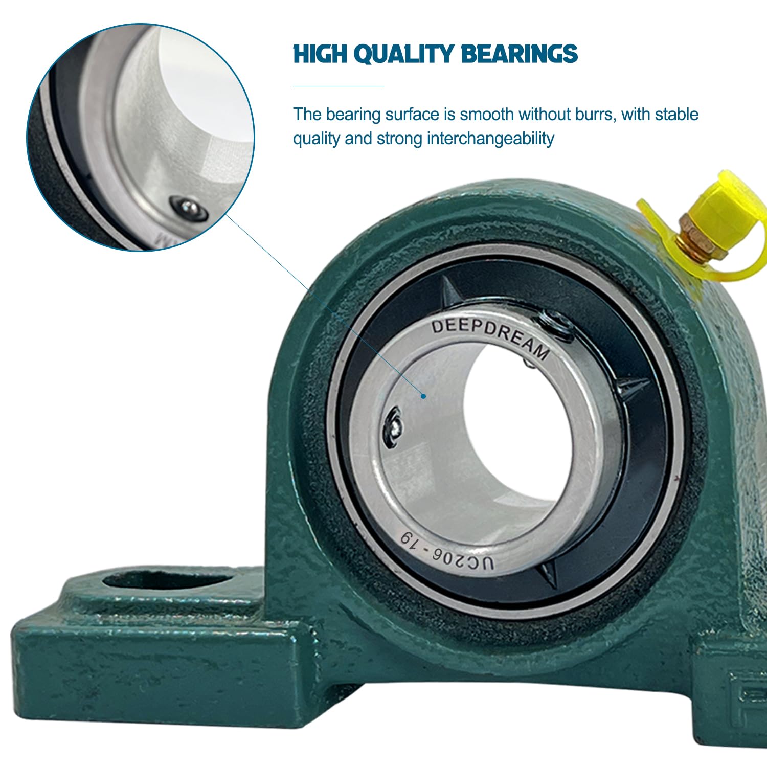 SAPP206-19 Pressed Steel Locking Collar Pillow Block Bearing Shaft Size 1-3/16 Inch - Bearings - View #3