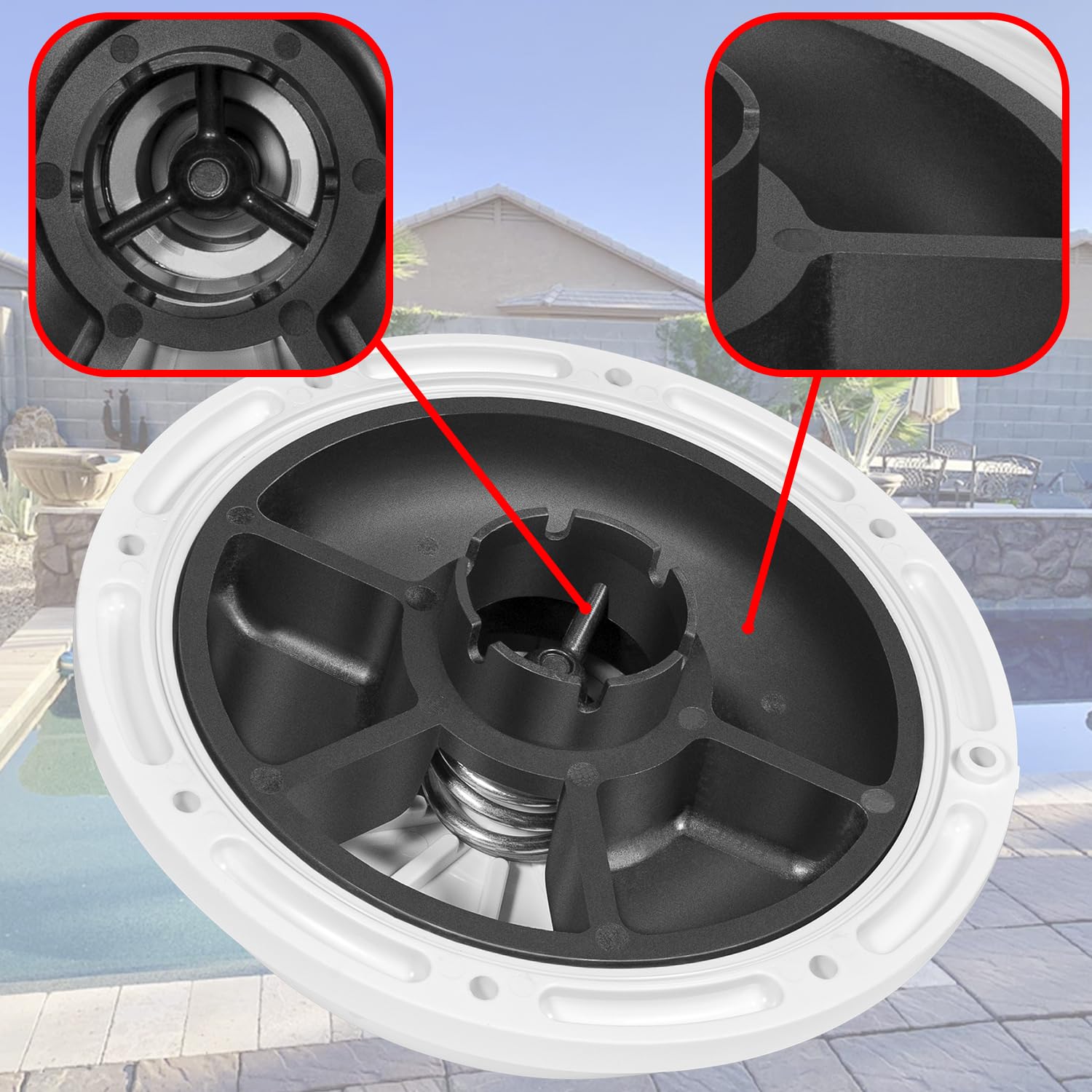 272422 - Conjunto superior de válvula compatible con válvulas de alta flujo, piscina y spa Pentair de 2 pulgadas, 261142, 261049, 261050 (blanco)