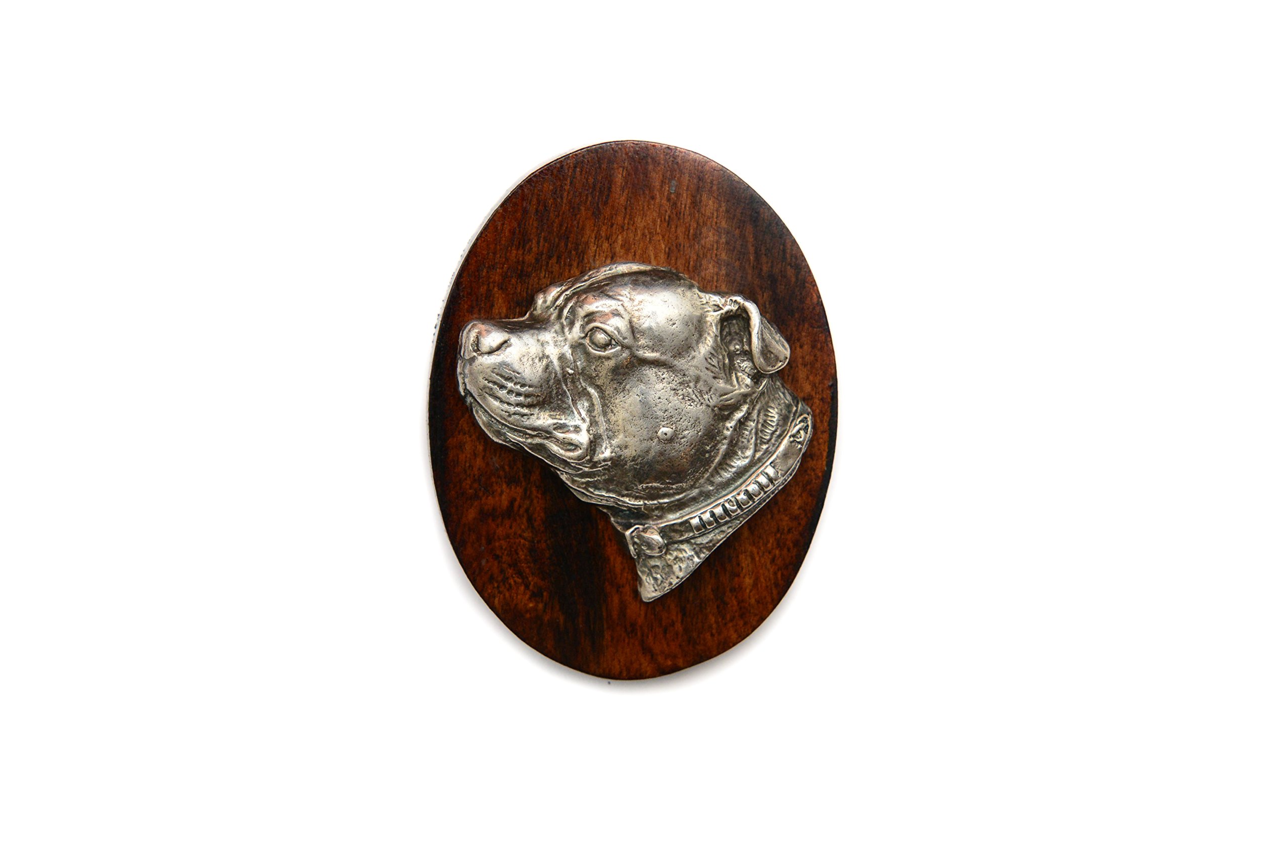 Art-Dog Dog Show Ring Clip Number Holder - Brooch with Clip Dog Show Exhibit Number Holder - Handmade Dog Show Accessory – Dog Tag Clip 7x5cm – Staffordshire Bull Terrier III — image 1