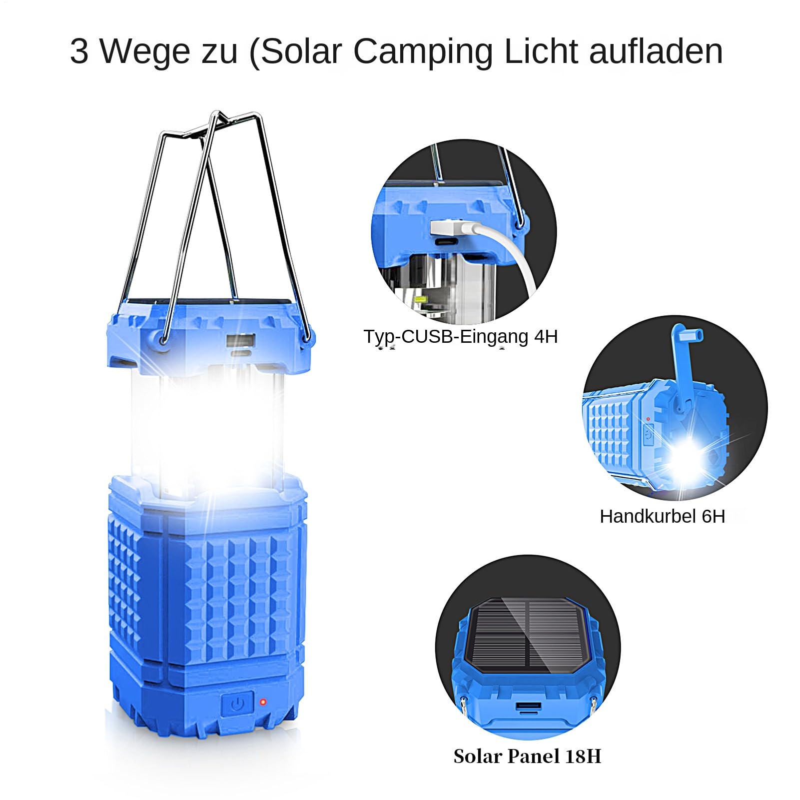 Luce da esterno per campeggio Appendi bile con manovella | Lampada LED USB Solare da Tenda per Escursionismo Pesca Spiaggia Riparazione Auto Arrampicata Giardino Cortile Terrazza da