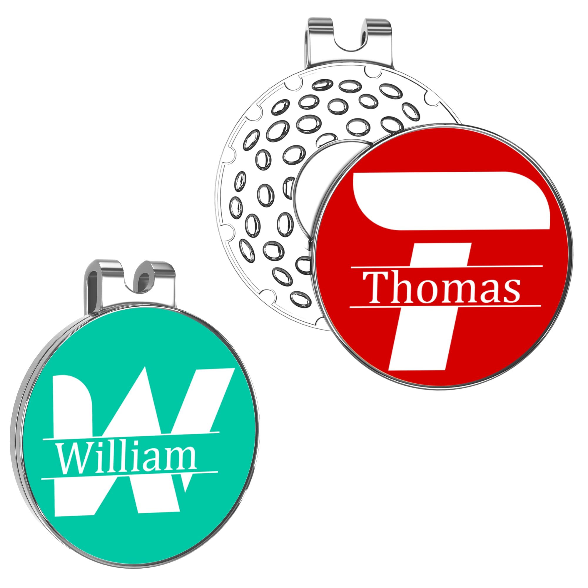 MANBATTLE 2PCS Custom Golf Ball Marker with Magnetic Hat Clip, 1