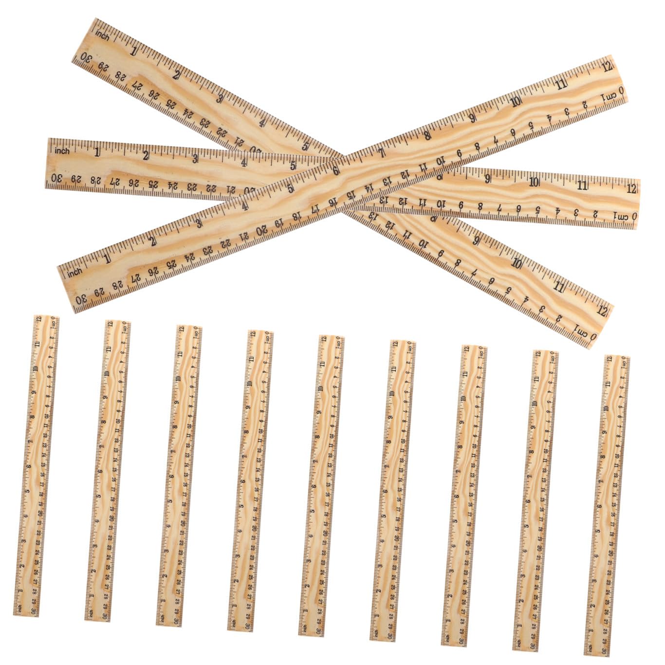 HOMSFOU 26stücke Holzlineal aus Bambus Schneiderlineal für Näharbeiten Diy-maßstab für Hobby- Praktisches Lineal zum Abmessen