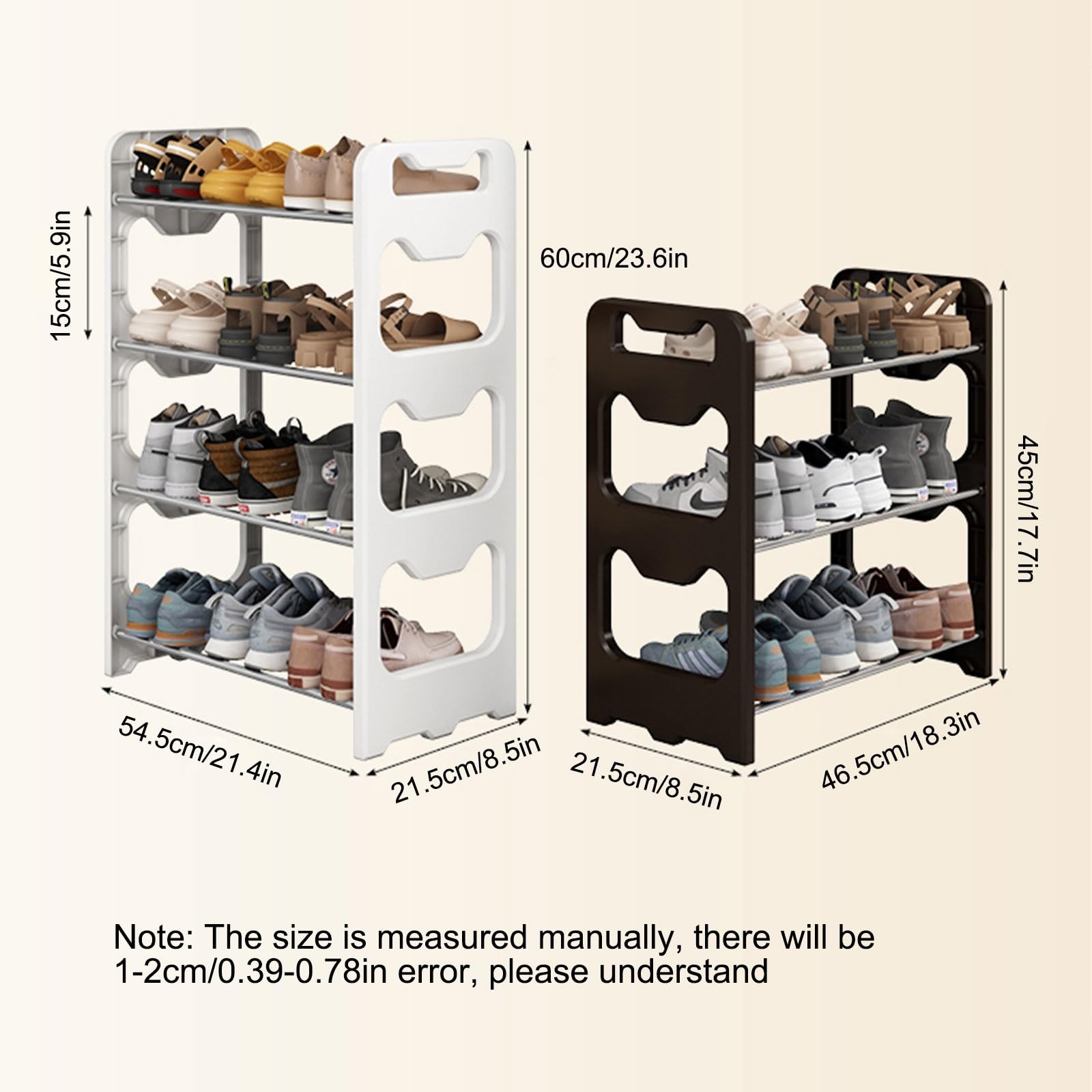 JHDXL Multifunzionale Portascarpe Verticale, Portascarpe Salvaspazio, Organizzazione Scarpiera, Scarpiera Ingresso, Per Corridoio,Soggiorno E Camera Da Letto(White,54.5 * 60cm/21.4 * 23.6in)
