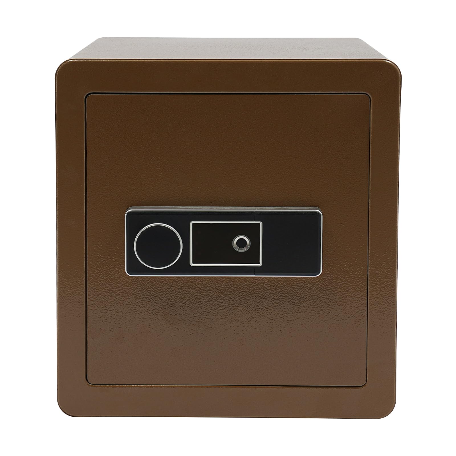 Cassaforte Biometrica 45 L Cassaforte di sicurezza con impronte digitali in acciaio, ripiano rimovibile, chiave di emergenza inclusa, 16 impronte per casa e ufficio (caffè dorato)