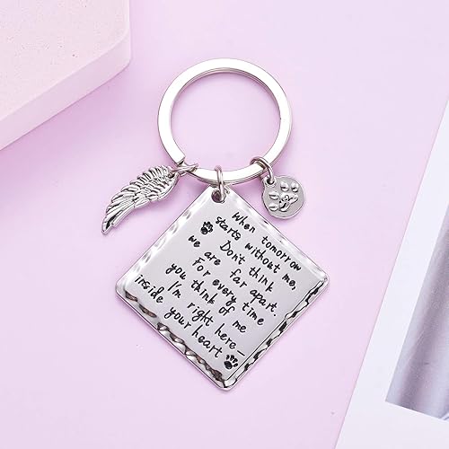 Miniatura 4 de Melix Llavero conmemorativo de pérdida de mascota, joyería de pérdida de perro gato mascota, aleación, Dog-Inside-You-Heart keychain