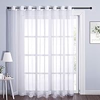 Vista 26 de NICETOWN Cortina transparente para puerta de patio, cortina vertical de gasa, panel de cortina extra ancho, tratamiento de ventana para puerta Blanco