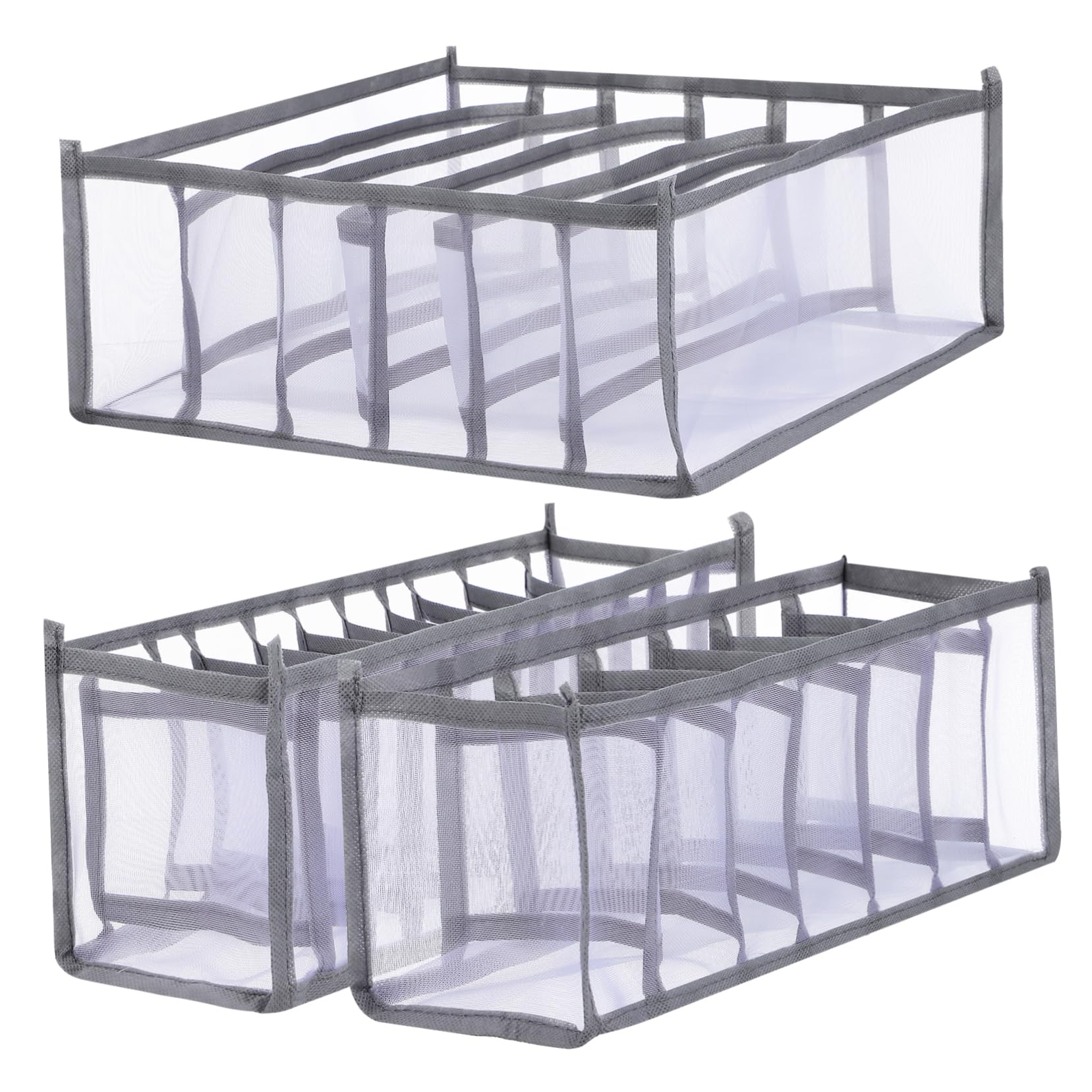 Cabilock 3 Pcs Transparent Drawer Organizer Versatile Divider for Underwear Socks and Clothes Easy Access and Capacity for Dresser Storage