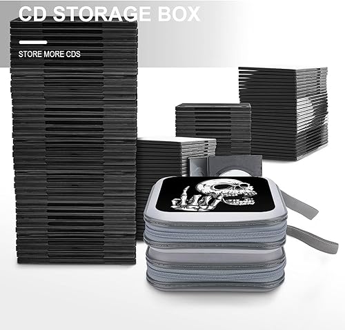 Miniatura 5 de Rock 'N Roll Skull - Funda de plástico para CD, bolsa organizadora de almacenamiento para auto y hogar