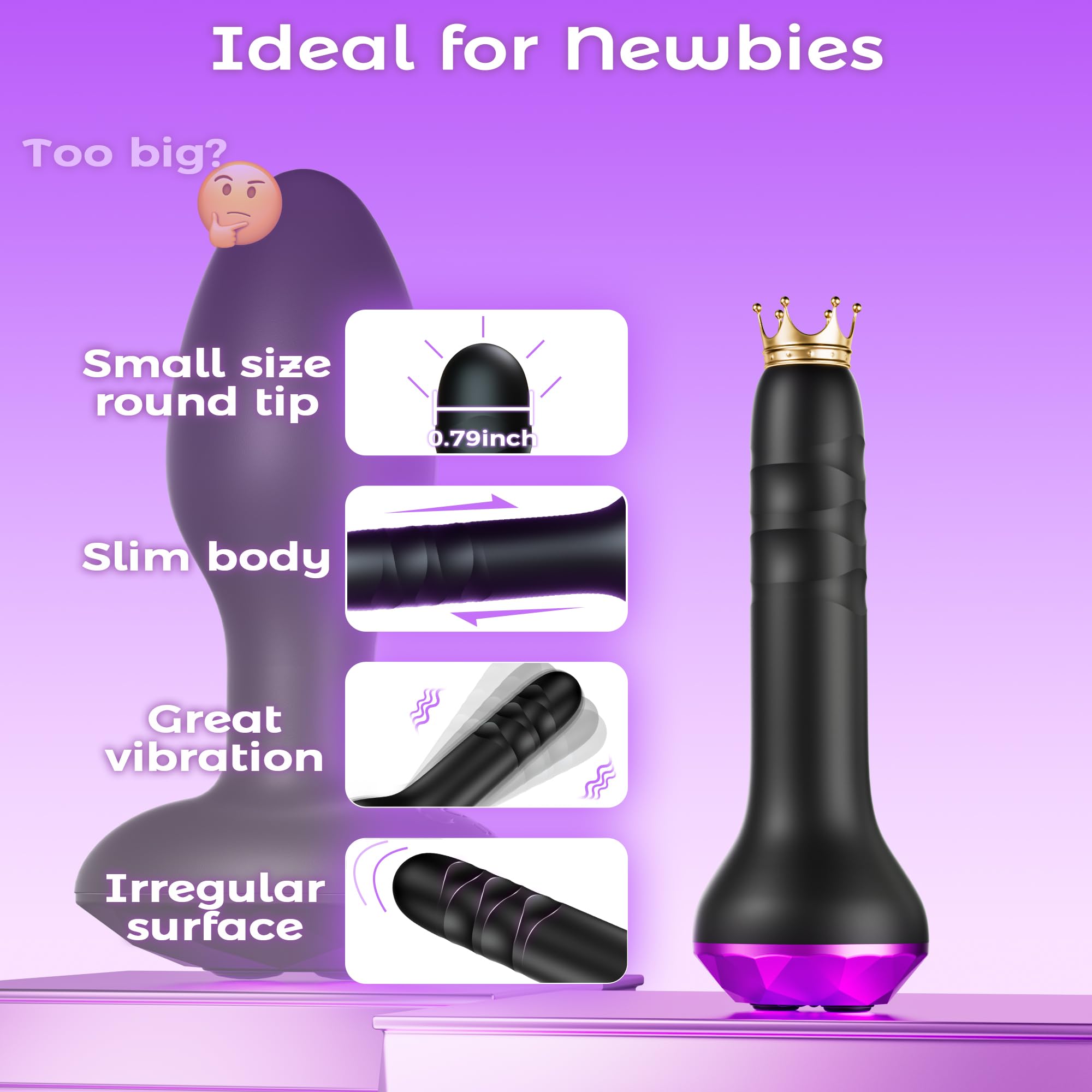 Vibrating Butt Plug Anal Toys, Prostate Massager with 10 Vibrating & Rotating Modes, Beginner-Friendly Anal Plug Sex Toys for Men & Women, 2 Motors Anal Dildo & G-Spot Vibrator Anal Beads Adult Toys: 4.53 Inch