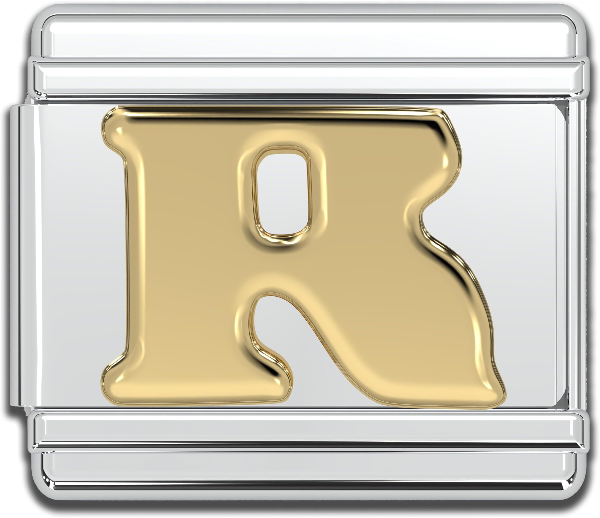 Italian Bracelet Letter Charm, 9mm Gold Alphabet Charms, Jewelry Bracelets Links for Women, Stainless Steel Initials Link Letters for Men