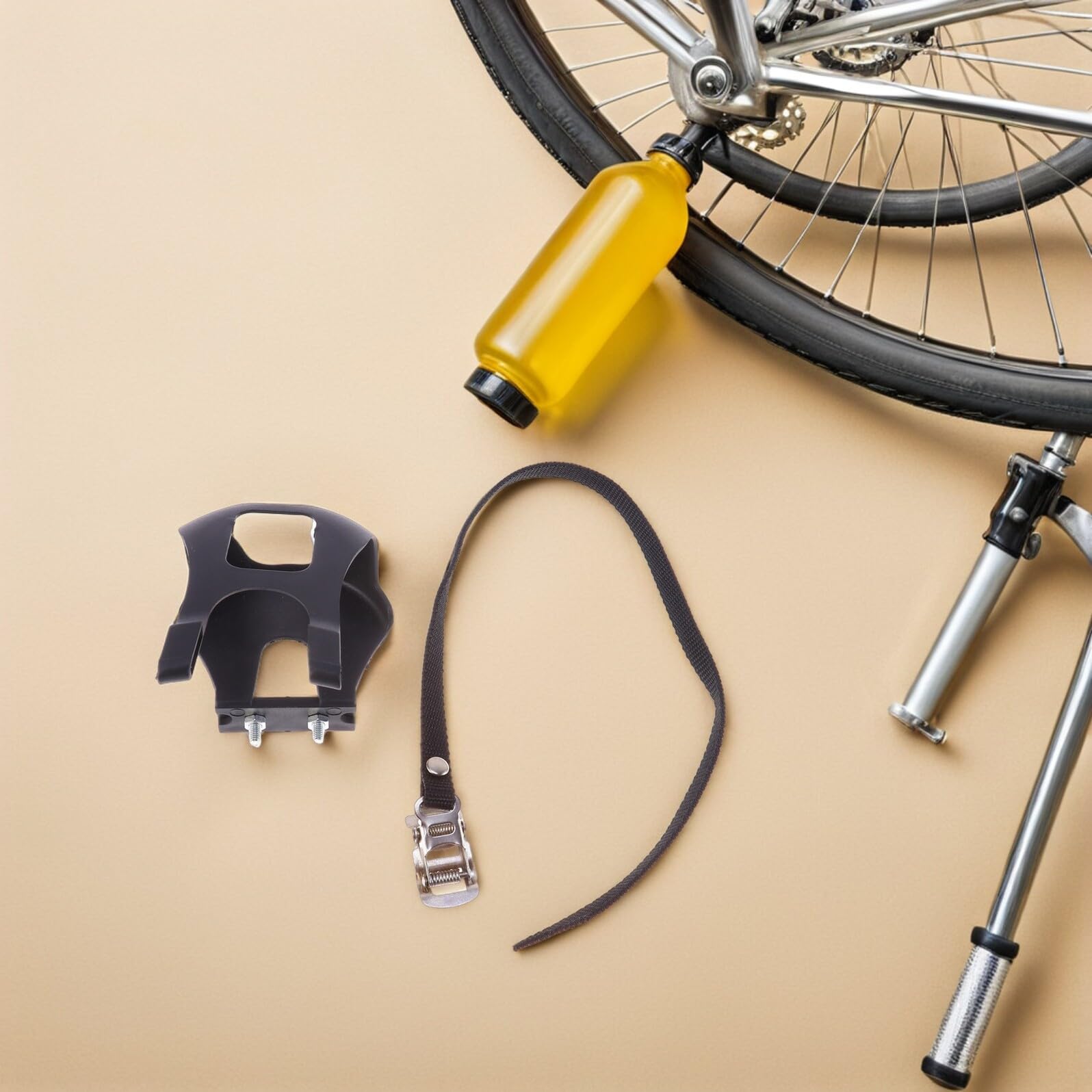 POPETPOP 6 pezzi Cinghie Pedali Bici Regolabili con Toe Clip Antiscivolo per Mountain e Road Bike Sicurezza e Comfort Ergonomico per Pedalate Stabili e Facili da Installare