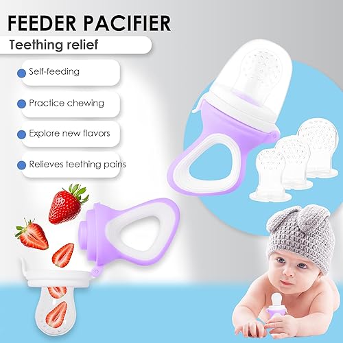 Miniatura 6 de Bluet B - Set de alimentación de bebé de silicona con chupete - Suministros de destete LED para bebés - Cucharas para bebés, cuenco de succión -