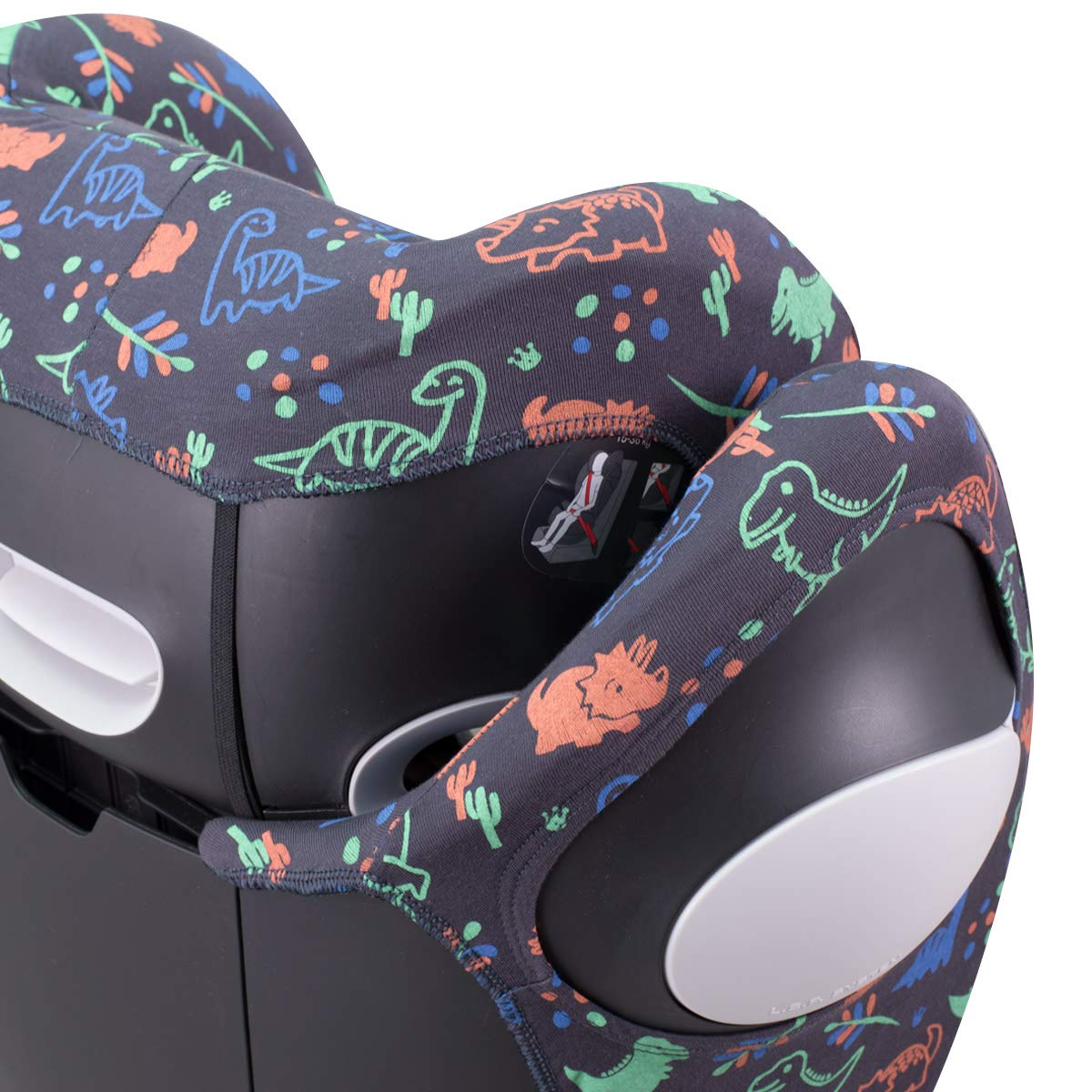 JYOKO Kids Funda de algodón para Silla de Coche Compatible con Cybex Solution M y Pallas B - Fix (Happy Dino)