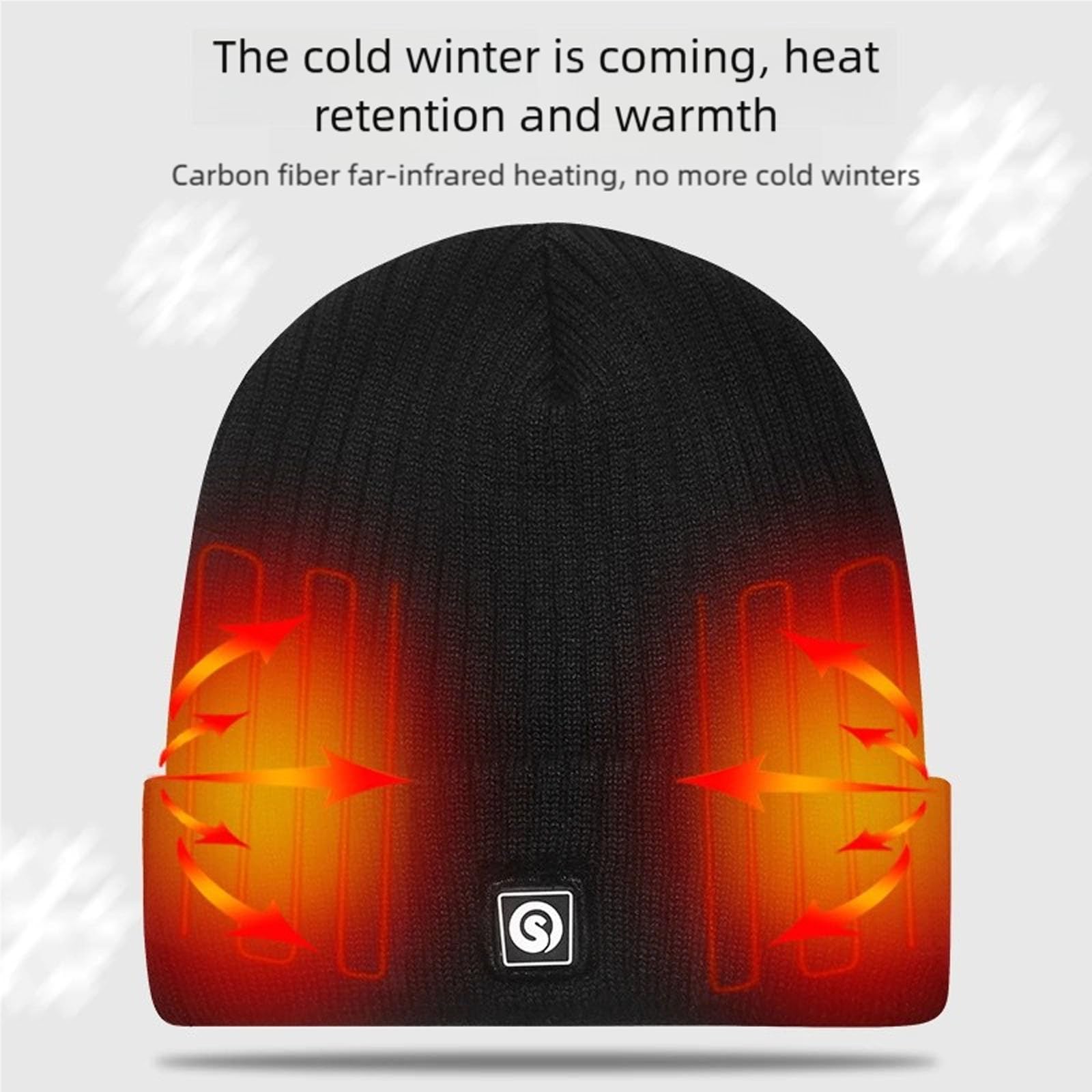 Gorro térmico recargable con tecnología de calefacción lejana que promueve la circulación sanguínea para el trabajo de invierno y para jugar, gorro de ciclismo con LED