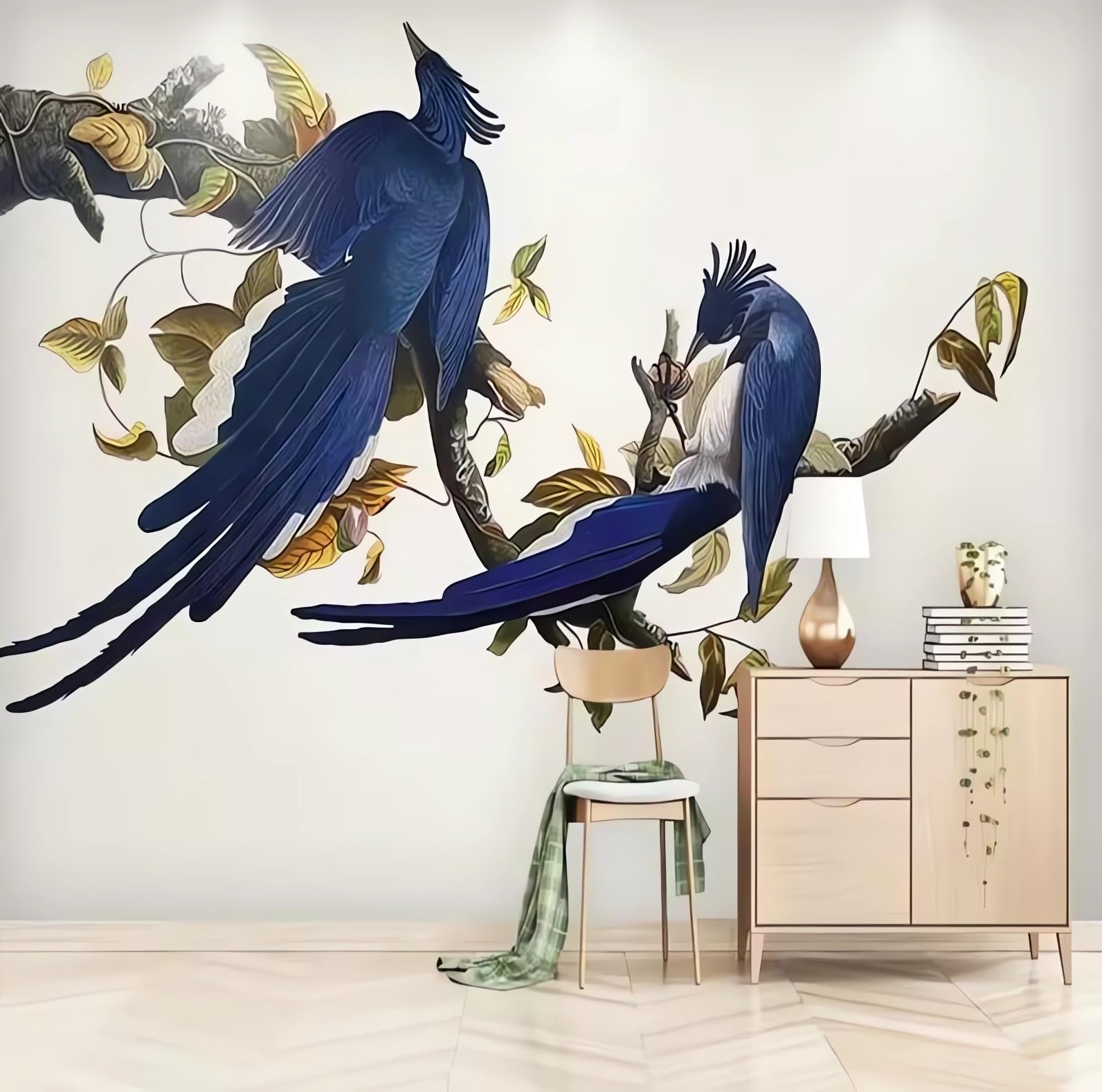 Fototapeta 3D magnolia kwiaty ptaki dekoracja ścienna salon dekoracja 200 x 140 cm