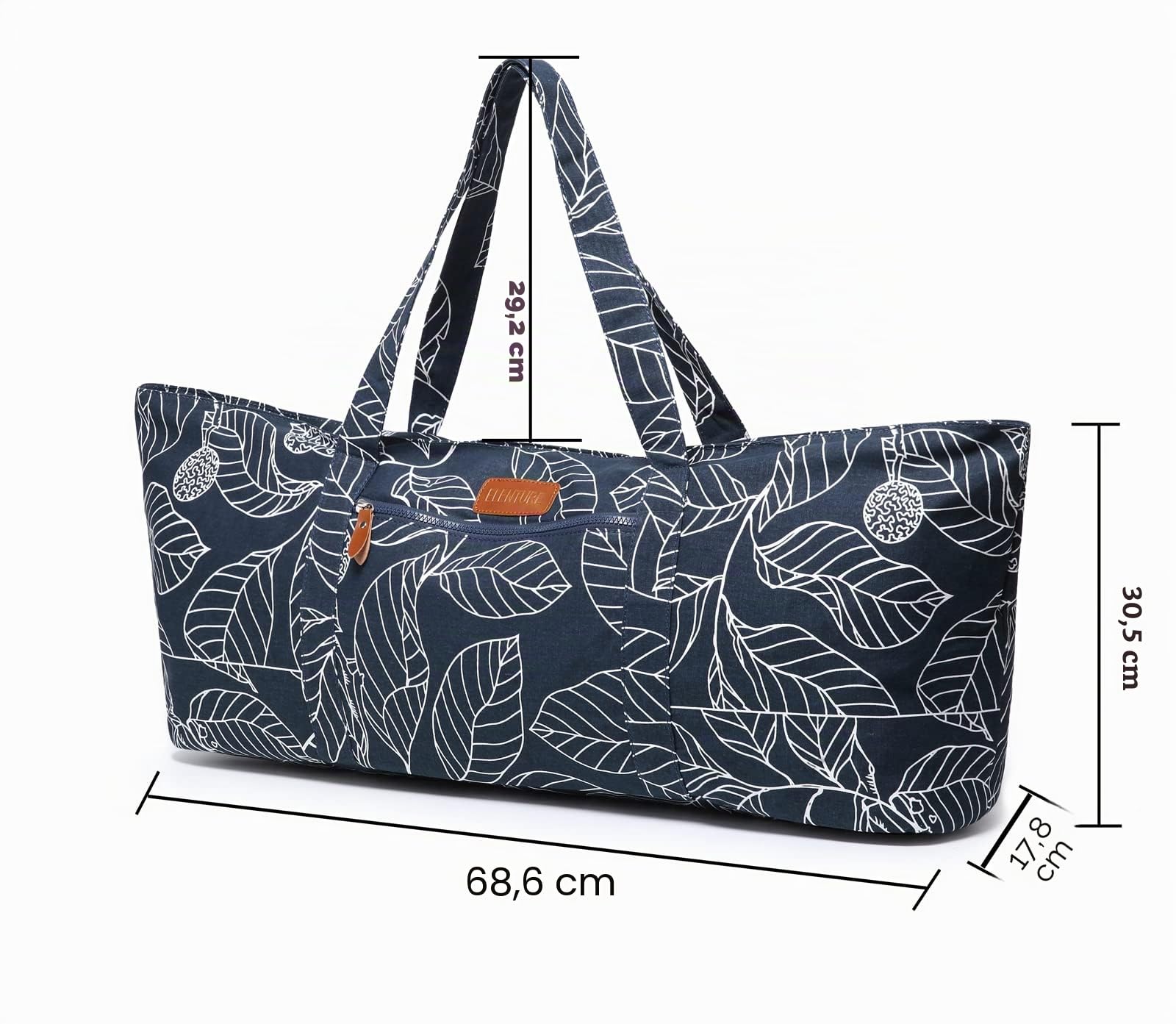 Große Yogamatten-Tasche für Damen und Herren, Reise-Turnbeutel für Pilates, Büro, Strand, Workout, Yogamatte, Tragetasche mit Mattenriemen für 0,6 cm Dicke Übungsmatte