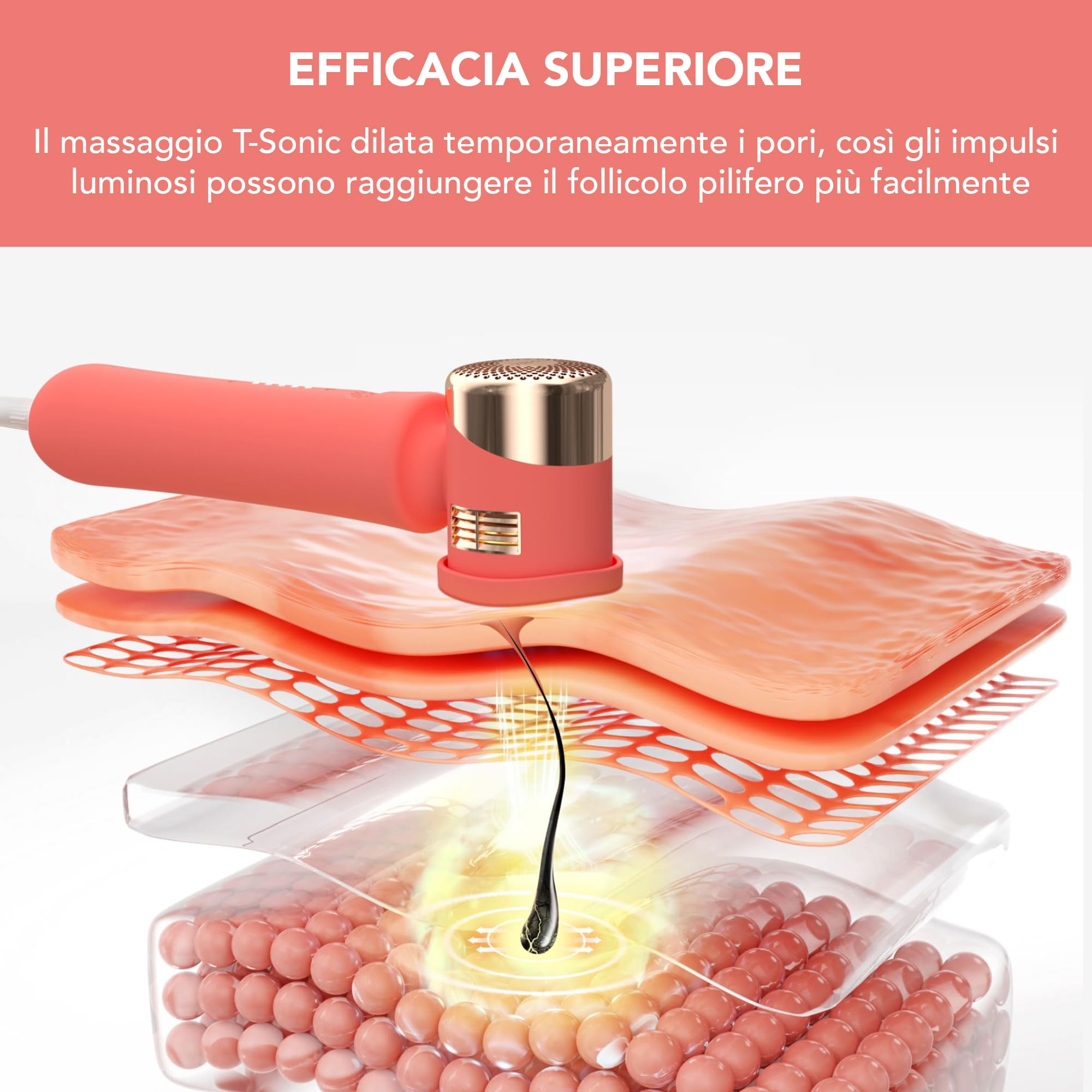 FOREO PEACH 2 IPL, Epilatore Luce Pulsata Professionale, Alternativa per Epilatore Laser e Depilazione Laser, Epilazione Permanente Viso e Corpo, 10 min Trattamento, con Cavo | Epilazione IPL E Laser, Viso E Bikini, Raffreddamento Cutaneo, Peli Incarniti,
