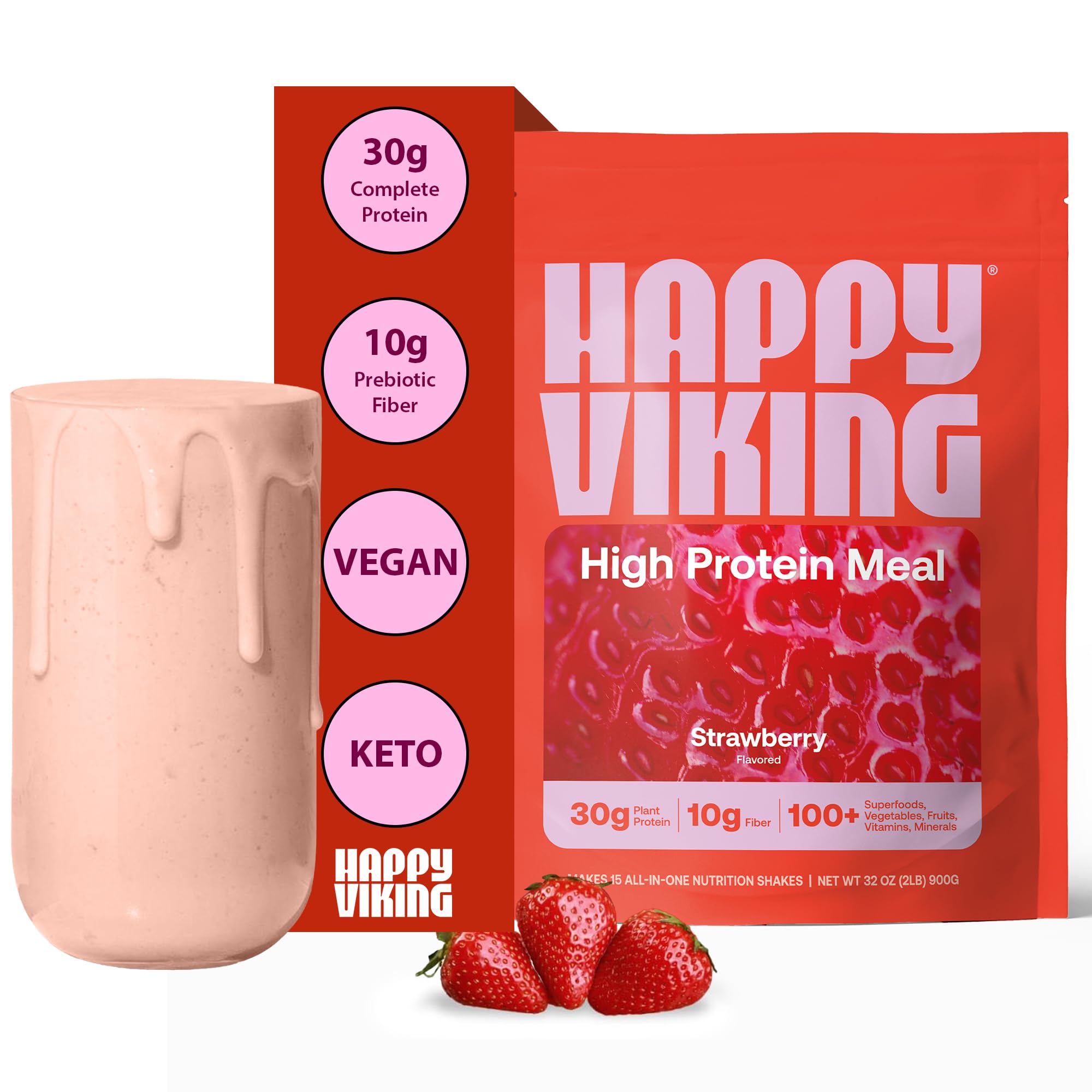 Happy Viking Superfood Powder, Strawberry